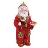 Украшение Санта в халате (стекло) 7,5х8х16 см GLT667