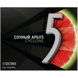 Жев.резинка Wrigley's 5 Сочный арбуз б/с 15,6г (6 пластинок)