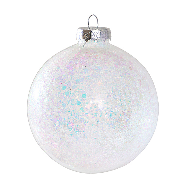 Украшение Шар "Ледяная фантазия" солнечные блики (стекло) 8 см AXM089