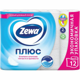 Туал.бумага Зева Плюс 2сл 12рулонов белая