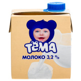 Молоко ультрапастеризованное 3,2%  500мл Тема
