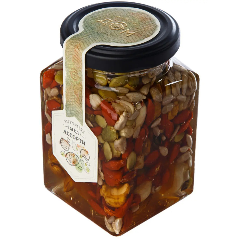 Мед с грецким орехом цветочный 290г Медовый дом 