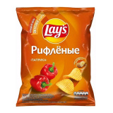Чипсы Лейз Рифленые Паприка140г 