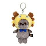 Игрушка мяг. Басик в меховой шапке и шарфе 