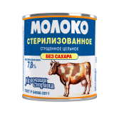 Молоко б/сахара стерил.7,8% ГОСТ Молочная страна 300г   Молоко б/сахара стерил.7,8% ГОСТ Молочная страна 300г