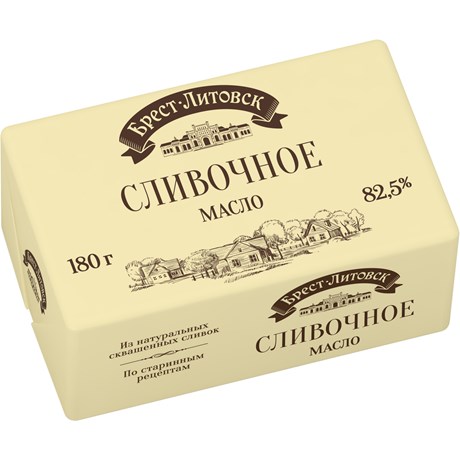 Масло Брест-Литовск сл-слив.коровье 82,5% 180г Масло Брест-Литовск сл-слив.коровье 82,5% 180г