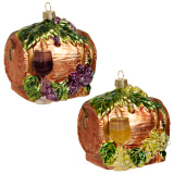 Украшение Бочка с вином Массандра асс. из 2-х (стекло) 7,5х6,5х9см  GLT930