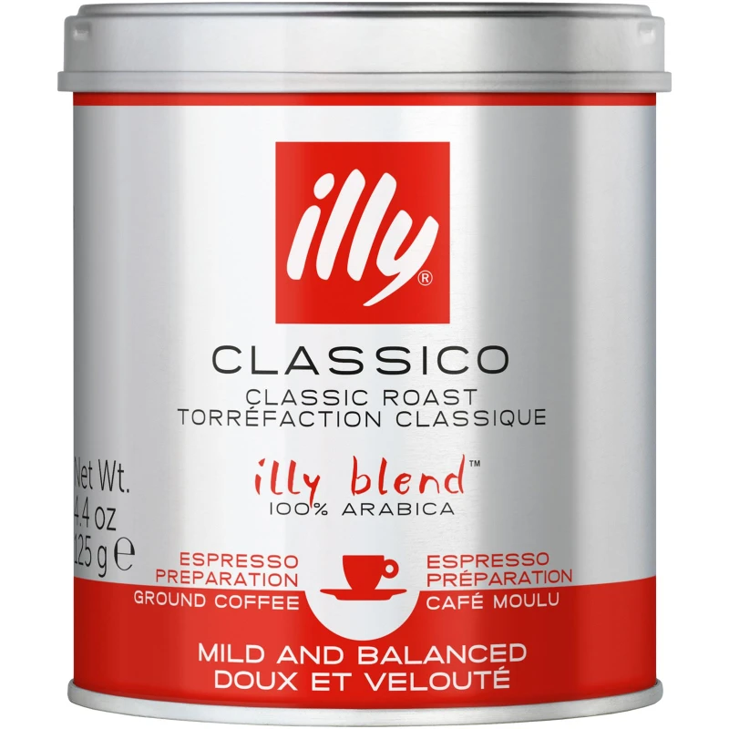 Кофе ILLY жаренный средней обжарки молотый 125г ж/б   Кофе ILLY жаренный средней обжарки молотый 125г ж/б