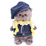 Игрушка мяг Басик BABY в полосатом комбинезоне и берете 