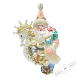 Украшение Санта Морской(стекло) 7,5х6,5х14 см 243204