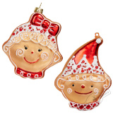 Украшение Рождественский имбирный пряник асс. из 2-х (стекло) 8х3х11,5см GLT883