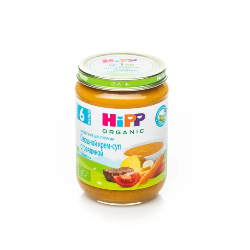 Крем-суп Хипп овощной с говядиной 190г БИО  