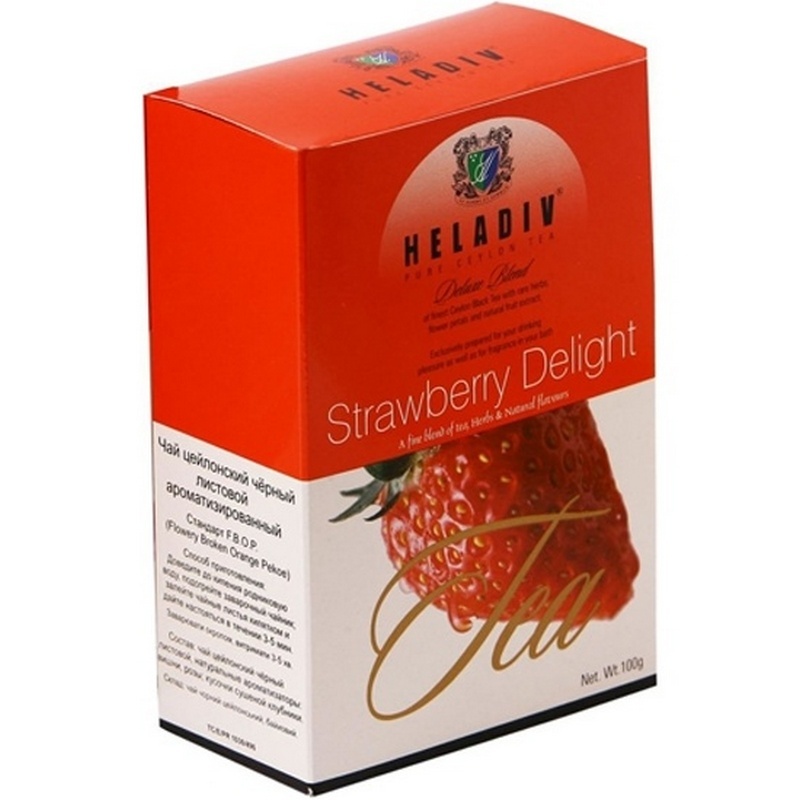 Чай черный листовой Strawberry 100г Heladiv
