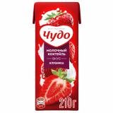 Коктейль молоч. Чудо 2% 0,2л клубника