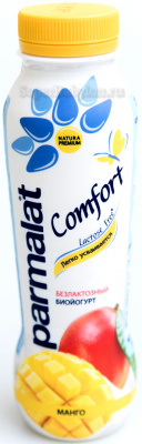 Биойогурт пит.б/лактозный Пармалат Комфорт 1,5% 290г манго 