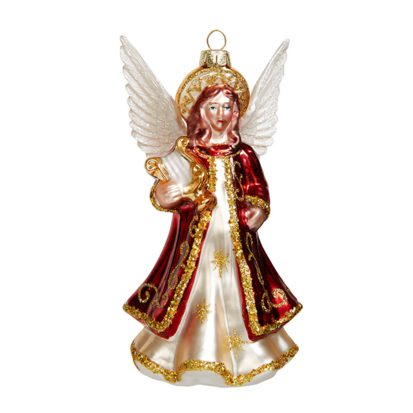 Украшение Ангел "Небесная музыка"(стекло)8х7,5х15,5см GLT854