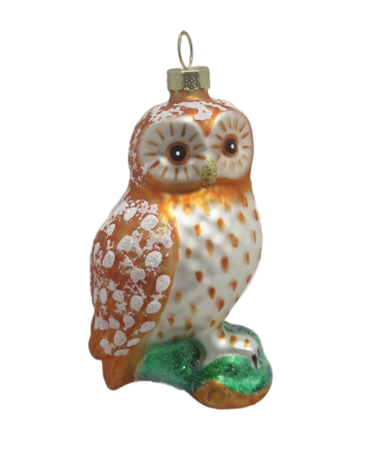 Украшение Сова на ветке (стекло) 6,5х5х10,5 см YQL1688