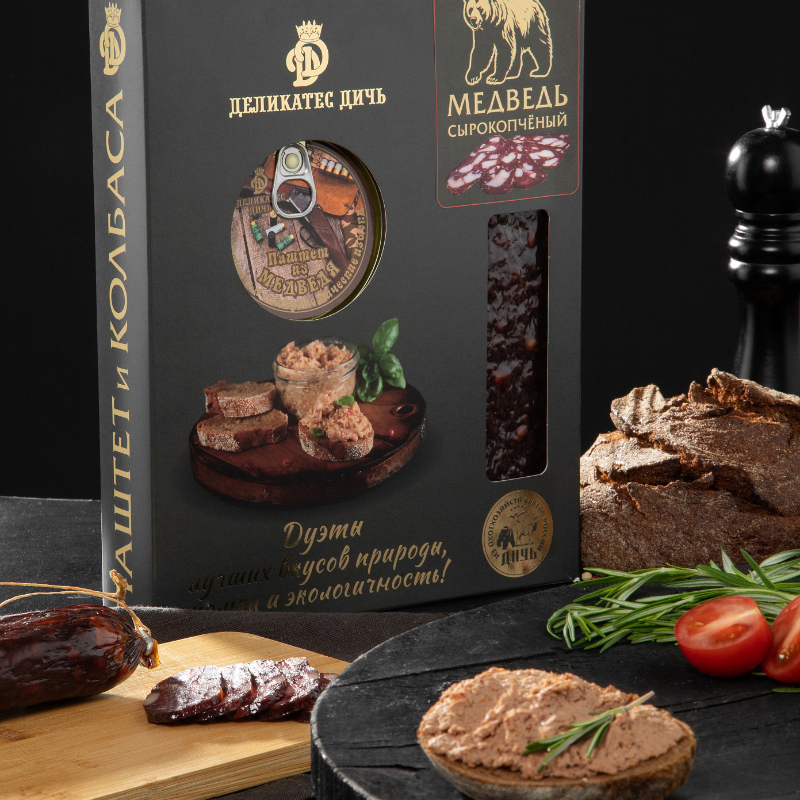 Подарочный набор Дуэт Логово Медведя с паштетом 430г 