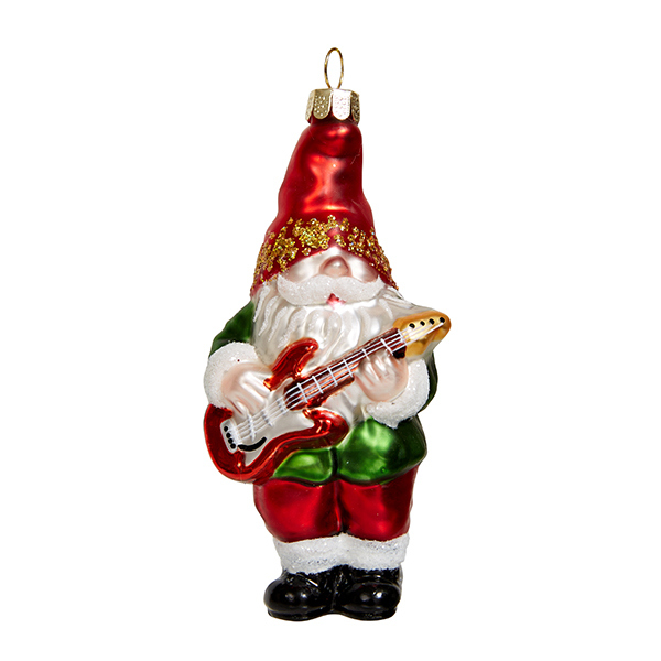 Украшение Гном-гитарист(стекло) 5х4х11см GLT902