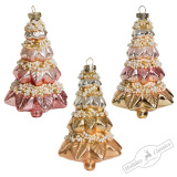 Украшение Елочка "Розовый жемчуг", асс. из 3-х(стекло)7,5х7,5х12,5см 234023