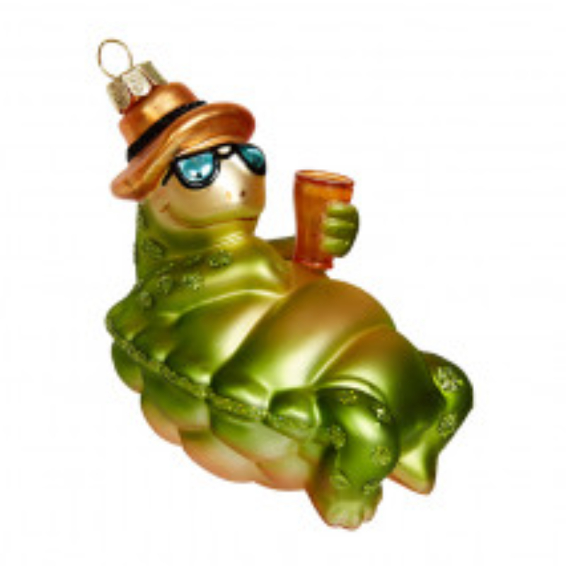 Украшение Черепаха в шляпке (стекло) 7,5х7х11,5см GLT870