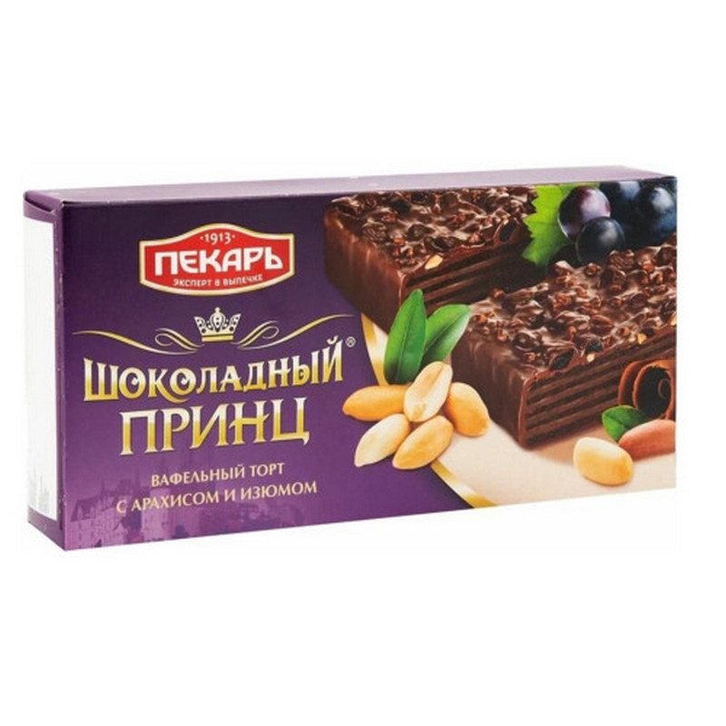 Торт Шоколадный принц с арахисом и изюмом 260г