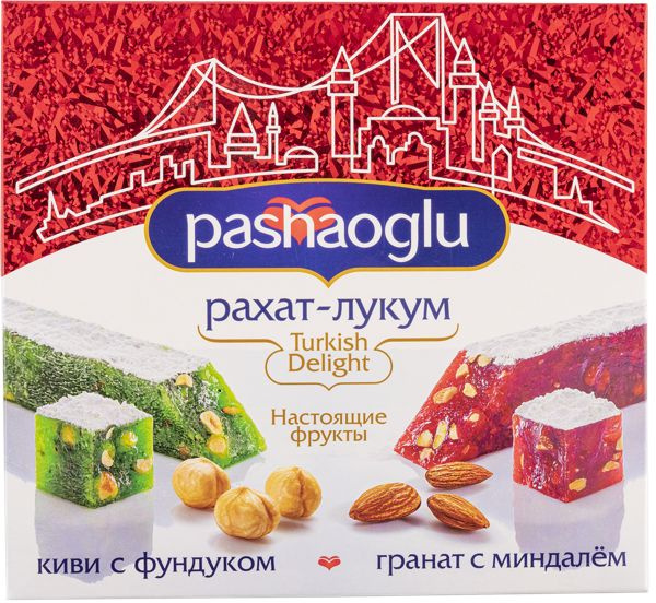 Рахат-Лукум Pashaoglu гранат с миндалем и киви с фундуком 300 г 