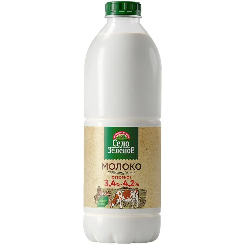 Молоко Село Зеленое ОТБОРНОЕ 3,4-4,2% 1,4л