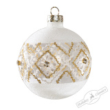 Украшение Шар "Снежная сюита" (стекло) 8 см  BG560