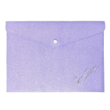 Папка для док. Пастельный сиреневый глиттер пластик А4 65868