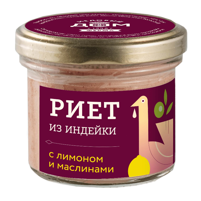 Риет МЕДОВЫЙ ДОМ из индейки с лимоном и маслинами 100г ст. 