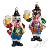 Украшение Медведь "Пивной гурман" асс. из 2-х (стекло) 9,5х7х15,5 см 243961