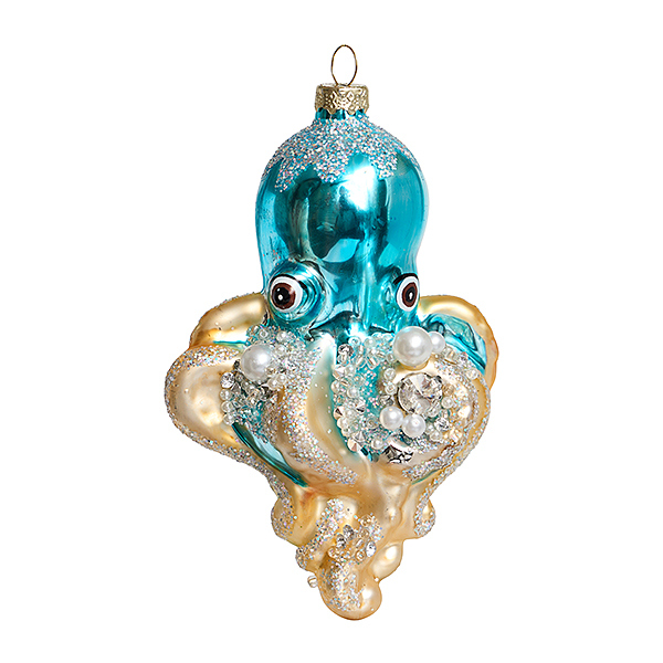 Украшение Осьминог "Карибские рифы" (стекло) 9х7х13 см YQL1523