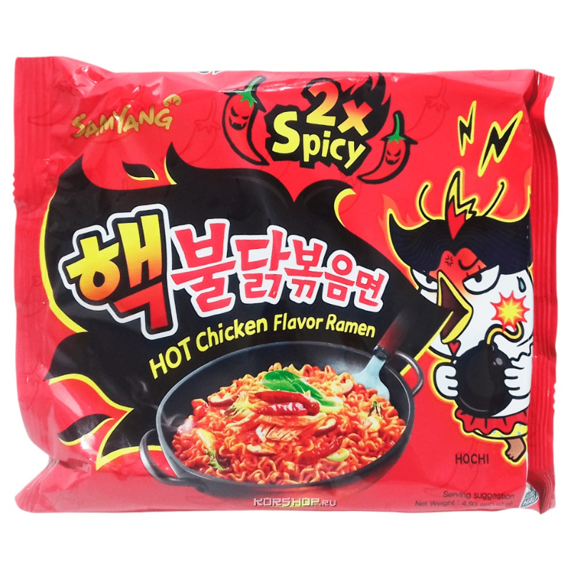 Лапша б/пригот.со вкусом жгучей курицы Оригинал 2Х 140г Samyang  В ДВА РАЗА ОСТРЕЕ 