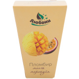 Мороженое Пломбир с манго и маракуйей в вафельном стаканчике 90г Любони