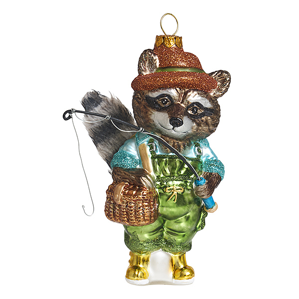 Украшение Енот-рыбак (стекло) 7,5х6,5х12,5 см  253480
