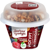 Йогурт с лесными ягодами с  гранолой с изюмом 2.7%-3.5% 215 г МК  