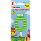 Свеча детская д/торта цифра 0 в упаковке Paterra 401-521