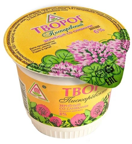 Творог зерненый со сливками 6% 200г   Писк.