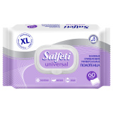 Полотенца влажные очищающие универсальные XL с клапаном 60шт Salfeti