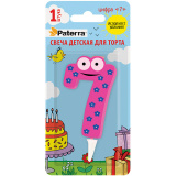 Свеча детская д/торта цифра 7 в упаковке Paterra 401-528