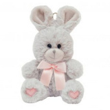 Игрушка мягкая Зайка с бантиком светло-серый XY8141B