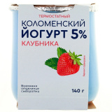 Йогурт Коломенский термостатный 5% Клубника 140 г Керамика