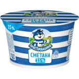 Сметана Простоквашино 15% 180г ст.