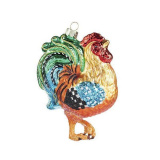 Украшение Петух (стекло) 7,5х5х11см  GLT599