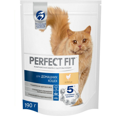 Корм д/кошек стерилизованных и кастр.котов PERFECT FIT курица 190г 