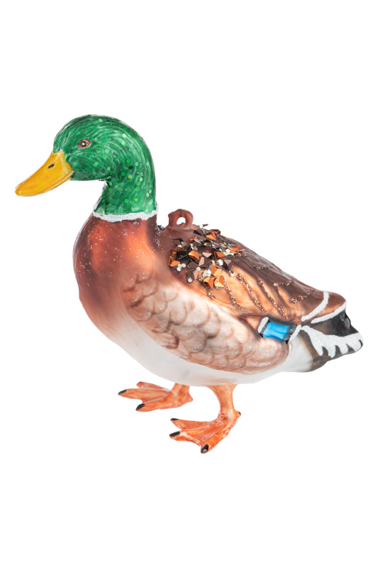 Украшение Селезень (стекло) 12х5х9 см  GLT572