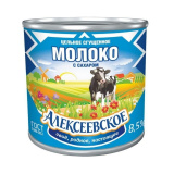 Молоко сгущ.цельное 380г Алексеевское  ж/б Молоко сгущ.цельное 380г Алексеевское  ж/б