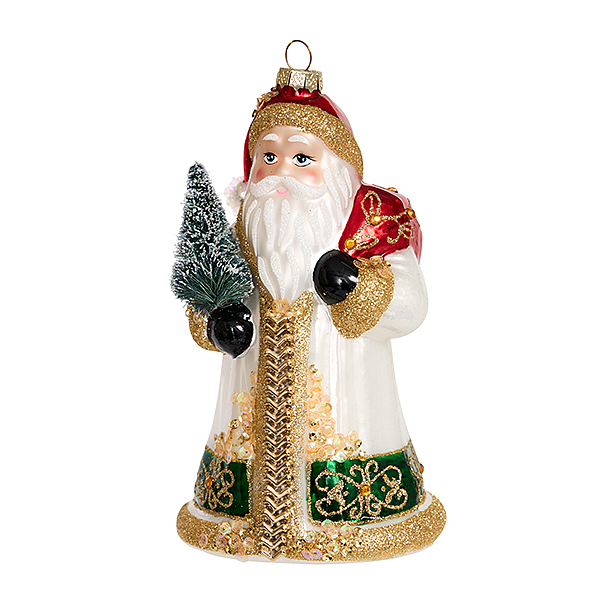 Украшение Дед Мороз "Волшебный праздник" (стекло) 9х8,5х16,5 см 234107