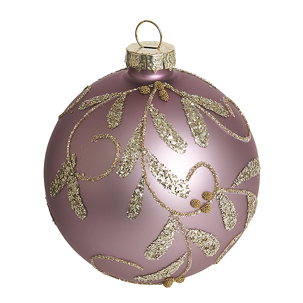 Украшение Шар "Пальметта" капучино (стекло) 8 см GY192